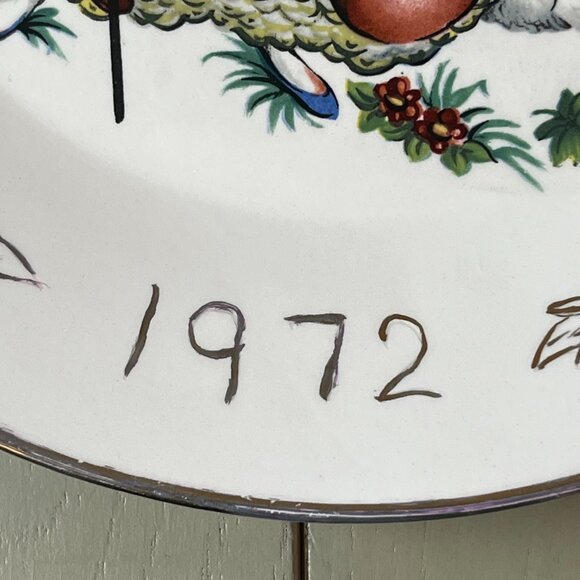 Vtg Collectible Decorative Plate Girl with Goat Little Boo Peep 1972 Signed MCW - Picture 9 of 15